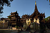 Myanmar - Mandalay, Shwe In Bin Kyaung a wonderful example of the Burmese unique teak architecture and wood-carving art. 